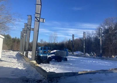 Construction on the new building.